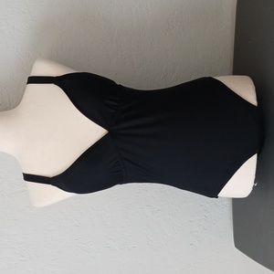 Black cutout one piece swimsuit